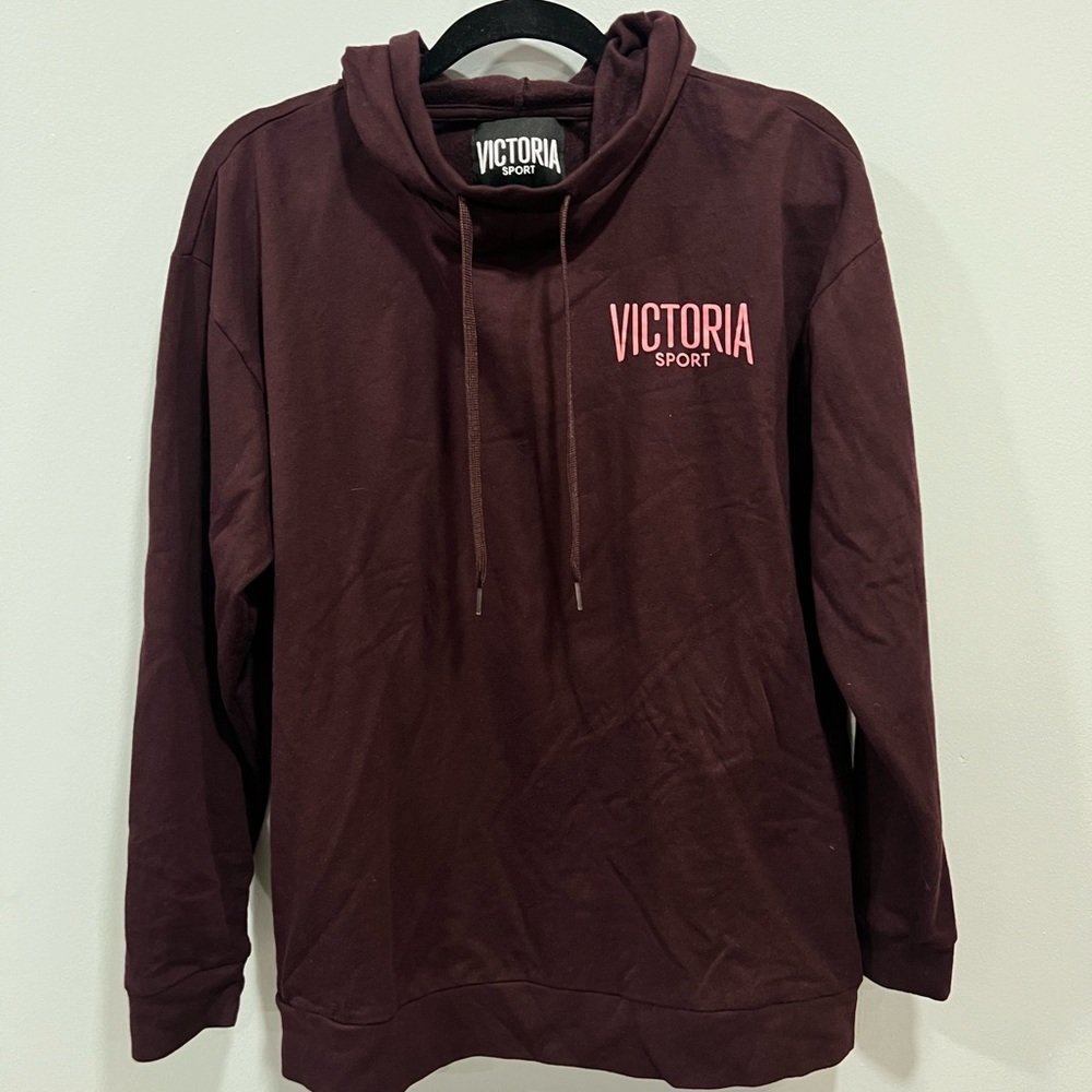 Burgundy Victoria’s Secret sports hoodie. Medium